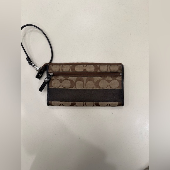 Coach Brown and Black monogram Wristlet Wallet - Picture 4 of 8